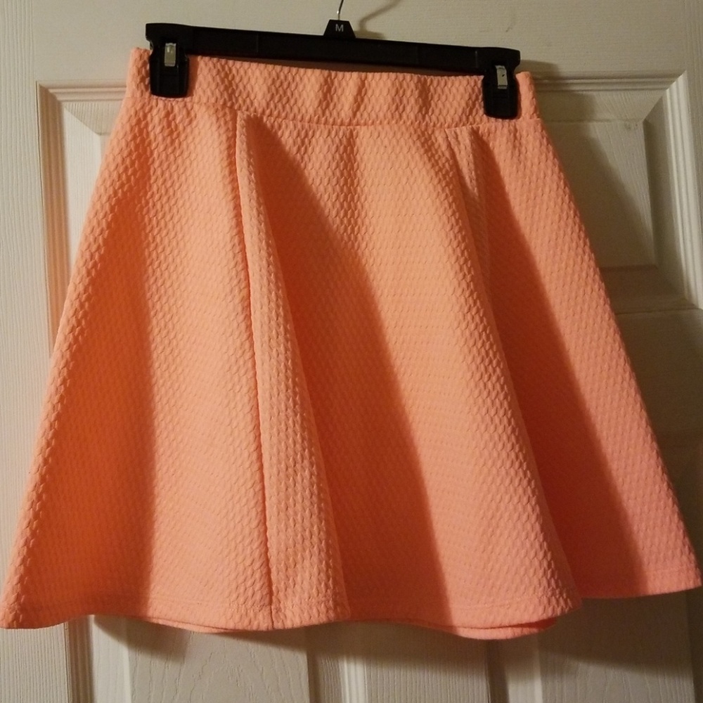 Bright Peach Skater Skirt